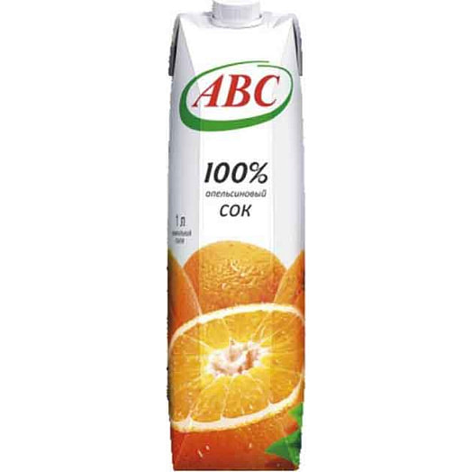 Сок Сок АВС 1л апельсиновый (призма) Беларусь