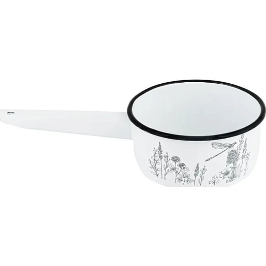 Ковш эмал 1,0л цил без/кр Flora-2 (Appetite) арт.1с22с Россия