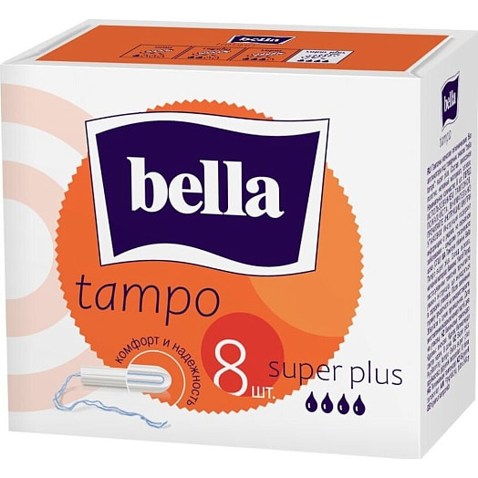 Гигиенические тампоны без аппликатора Bella Tampo Super Plus 8 40 TZMO Польша Bella