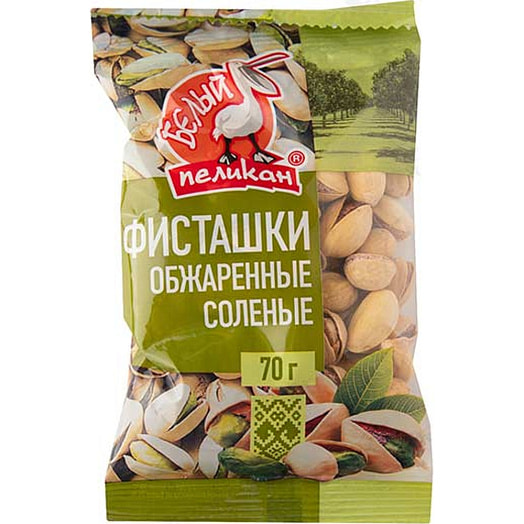Фисташки обжаренные соленые 70г ООО Детави Беларусь Белый Пеликан