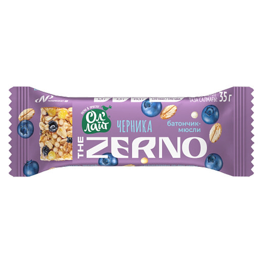 Батончик-мюсли Оллайт The Zerno Черника 40г НоваПродукт АГ ООО РФ Россия