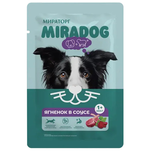 Корм Miradog с ягненком для взрослых собак всех пород 75г ЗАО СК Короча Россия Мираторг