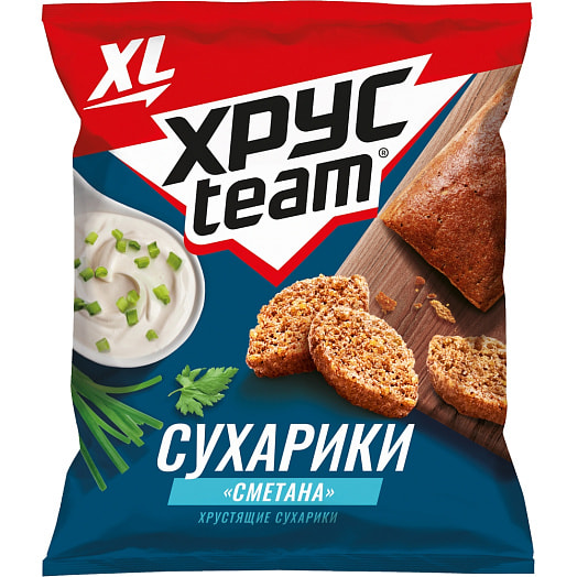 Хрустящие сухарики ХрусTeam 100г Сметана ООО ПепсиКо Холдингс Россия Хрустeam