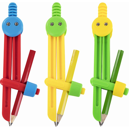 Циркуль Пифагор пластиковый с карандашом в чехле арт.210236 Китай