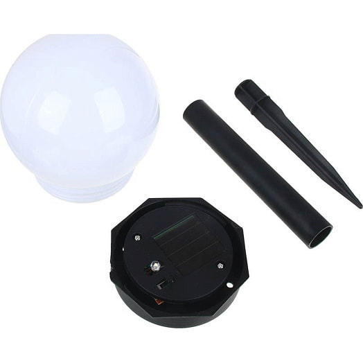 Фонарь садовый Inbloom на солн батарее Шар 10х10х34см, 1LED, белый арт.475-306 Китай