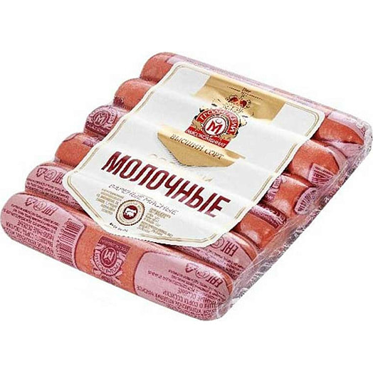Сосиски Молочные 370г в/у в/с Гродненский МК Беларусь