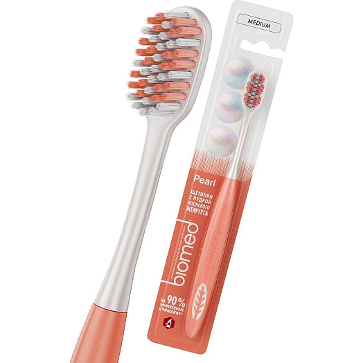Зубная щетка PEARL WHITE средняя SPLAT Россия BIOMED