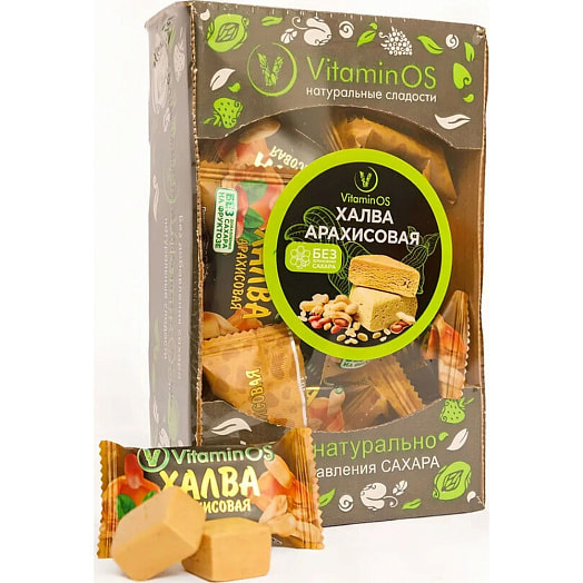 Халва на фруктозе арахисовая VitaminOS 350г ИП Кулумбегов А.А. Россия VitaminOS