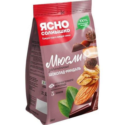 Мюсли Шоколад-миндаль 300г АО Петербургский МК Россия Ясно Солнышко