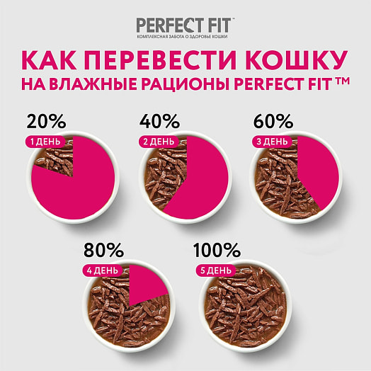 Корм Perfect Fit Говядина в соусе для стерилиз котов и кошек 75г пауч Марс Россия PERFECT FIT