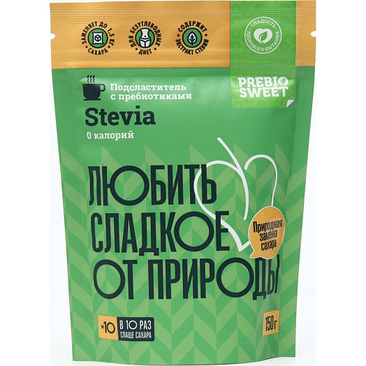 Подсластитель 150г дой-пак Пребиосвит Стевия ООО Фелицата Холдинг Россия