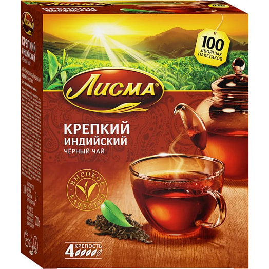 Чай Лисма 200г крепкий (100пак*2гр.) КОМПАНИЯ МАЙ Россия