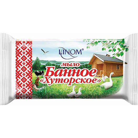 Мыло туалетное Linom 140г флоу-пак Банное Хуторское Беларусь