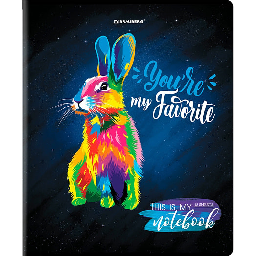 Тетрадь BRAUBERG (А5, 48л, клетка, матовая ламинация микс) арт.404374 Россия