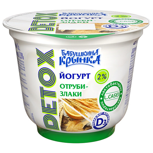 Йогурт обог пробиотиком и вит D3 Отруби-злаки 2% 230г ОАО Бабушкина крынка Беларусь Бабушкина крынка