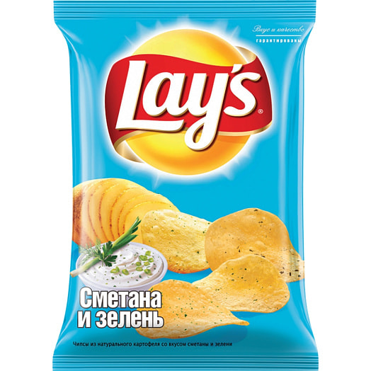 Чипсы Lays 70г со вкусом сметаны зелени ООО ПепсиКо Холдингс Россия Lays