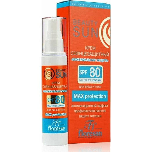 Солнцезащитный крем максимальная защита SPF 80 Beauty Sun 80г ООО Флоресан Россия Beauty Sun