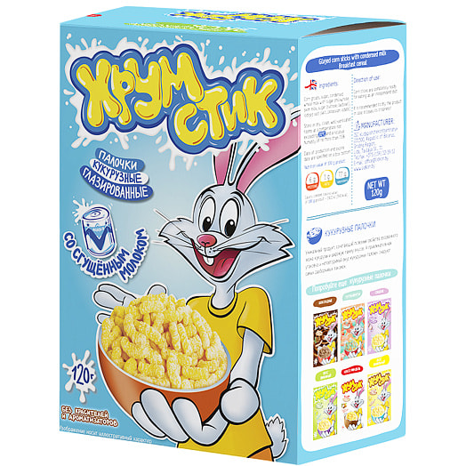 Палочки кукурузные Хрумстик 120г со сгущенным молоком Беларусь