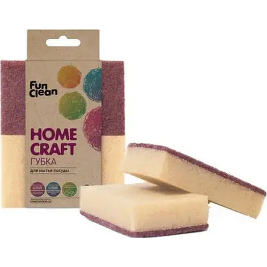 Губки для посуды HOME CRAFT гладкие прямоугольные Россия