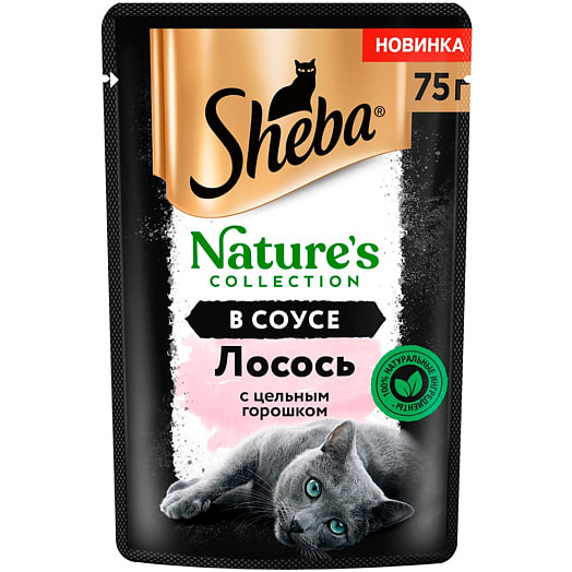 Корм для взрослых кошек 75г пауч с лососем и горохом Марс Россия Sheba