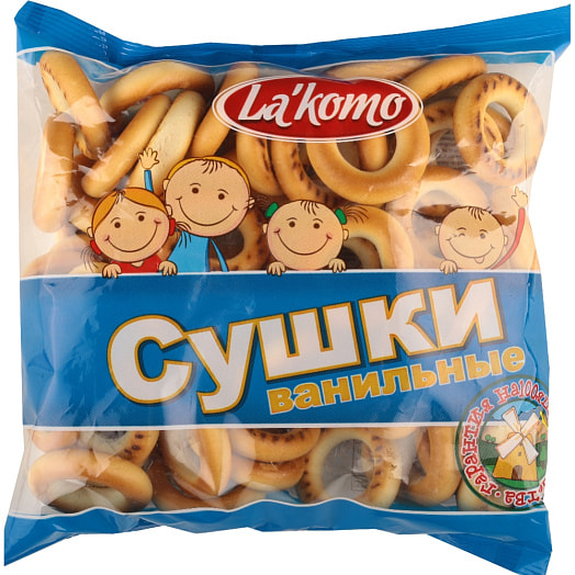 Изделия бараночные Сушки Lakomo 200г с ароматом ванилина Беларусь
