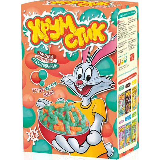 Палочки кукурузные Тутти-фрутти микс глазир. 120г Беларусь