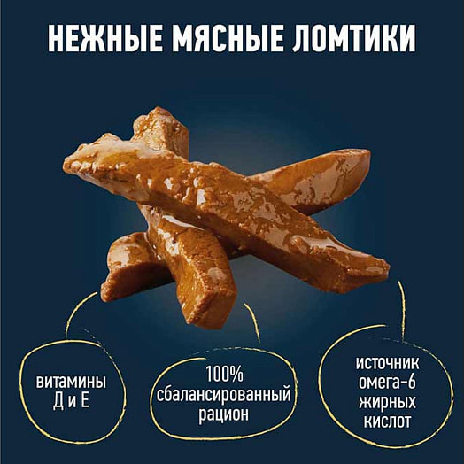 Корм для животных Мясные ломтики 75г пакет говядина ООО Нестле Россия Россия Purina