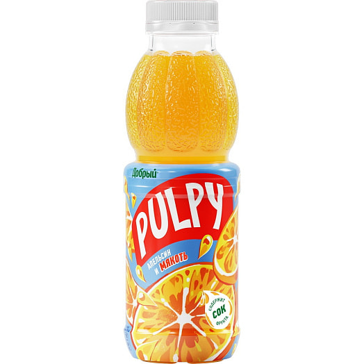 Сокосодержащий напиток Добрый Pulpy 450мл ПЭТ из апельсина Coca-Cola Россия Добрый