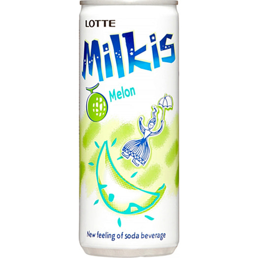 Напиток б/алк Милкис Дыня газ. 250мл ж/б Lotte Chilsung Beverage Co. Корея