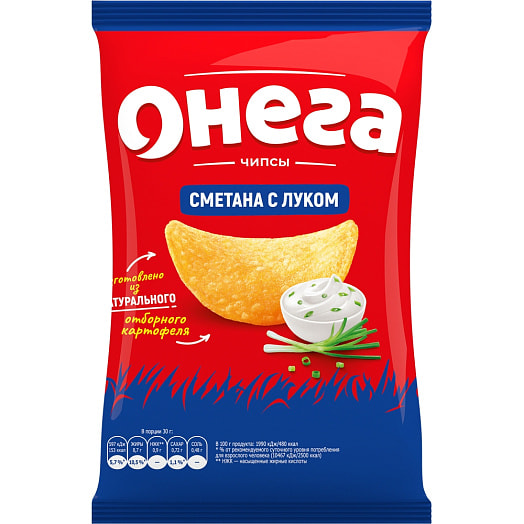 Чипсы Онега Сметана с луком 120г Онега Беларусь Онега