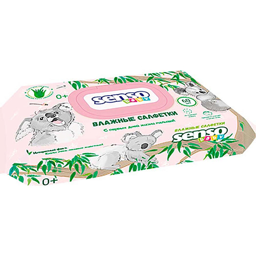 Салфетки влажные для детей (коала) 60шт ОООБелЭмса Беларусь Sanso Baby