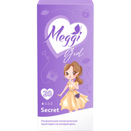 Гигиенические прокладки на каждый день Girl Secret 110г 20шт Кампари Беларусь Meggi