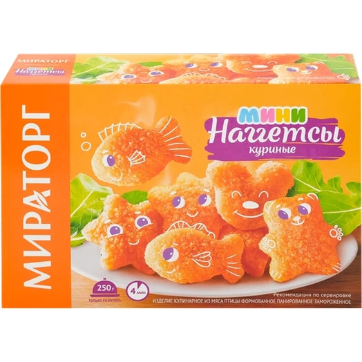 П/ф Мини-наггетсы куриные зам 250г ООО Мираторг Запад Россия Мираторг