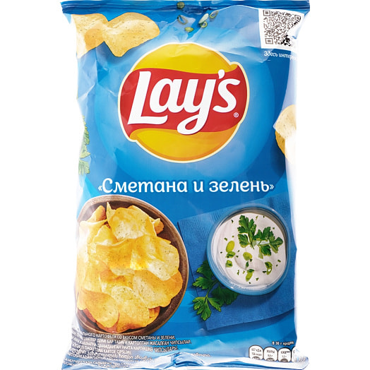 Чипсы Lays со вкусом сметана-зелень 37г картофельные ООО ПепсиКо Холдингс Россия Lays