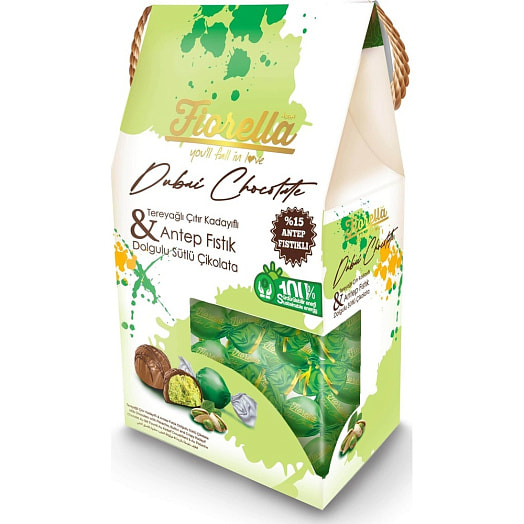 Шоколадное изделие Dubai Chocolate фисташка, кадаифи 230г Турция