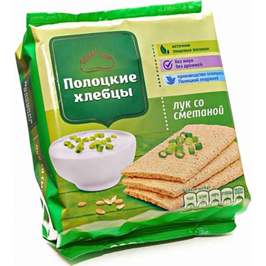 Хлебцы Полоцкие 80г со вкусом лука со сметаной экструзионные ООО Витебскхлебпром Беларусь