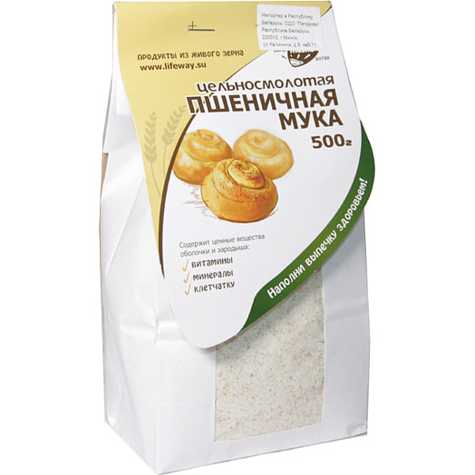 Мука пшеничная 500г цельносмолотая Россия