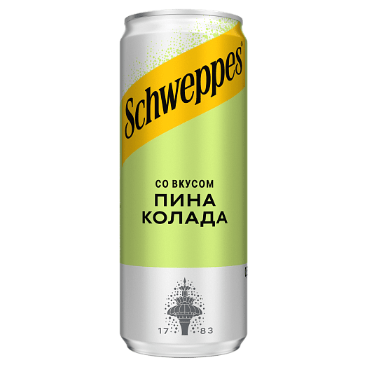 Напиток Schweppes со вкусом Пина Колада 330мл ж/б УП Кока-Кола Бевриджиз Белоруссия Беларусь