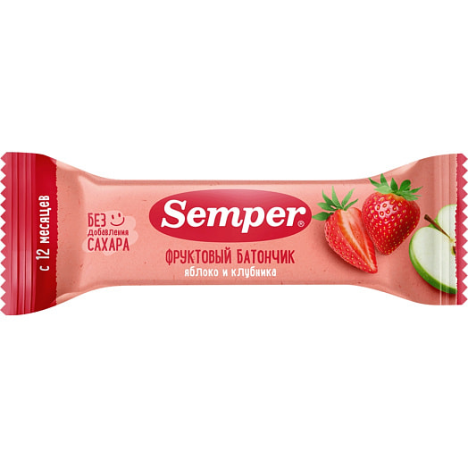 Фруктовый ломтик Semper Яблоко, клубника 15г Россия Semper