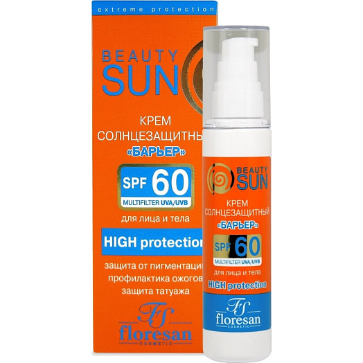 Солнцезащитный крем барьерSPF 60 Beauty Sun 80г ООО Флоресан Россия Beauty Sun