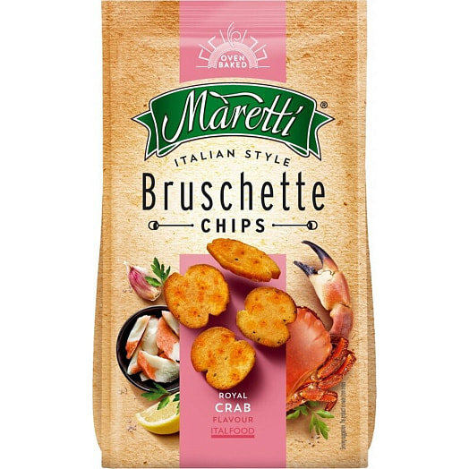 Печеные хлебные Bruschette 70г со вкусом королевский краб Маретти Болгария