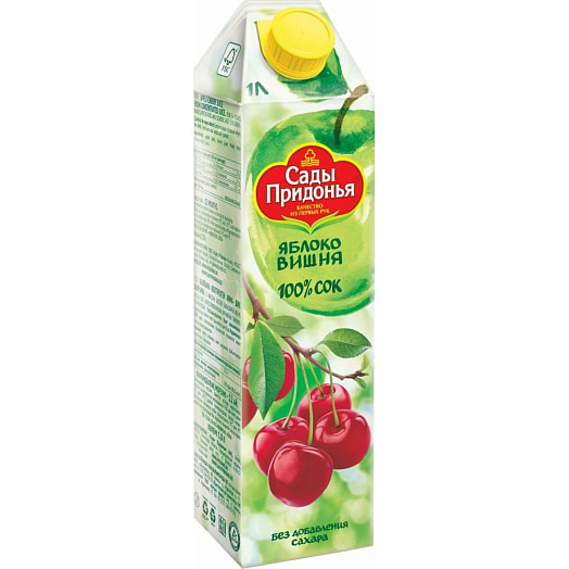 Сок Сады Придонья 1л тетра-пак яблочно-вишневый осветл. Сады Придонья Россия Сады Придонья