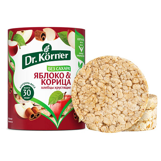 Хлебцы Хлебцы Dr.Korner 90г яблочный с корицей Россия