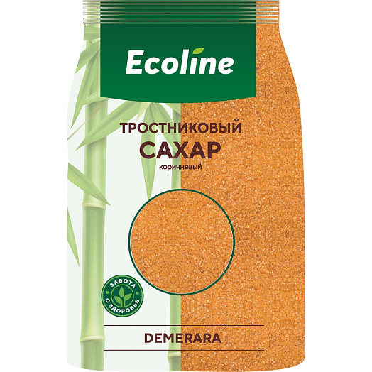Сахар тростниковый Демерара Ecoline (коричневый) 500г Колумбия