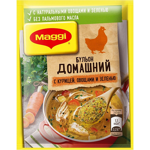 Бульон Домашний Магги с курицей, овощами и зеленью 75г Россия