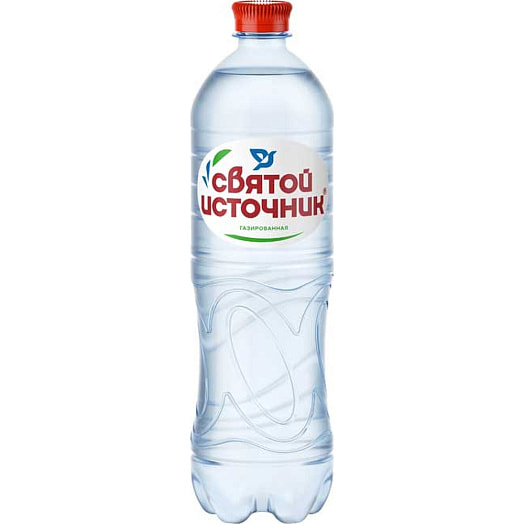 Вода природная питьевая Святой Источник 1л артезианская 1кат газ. Россия