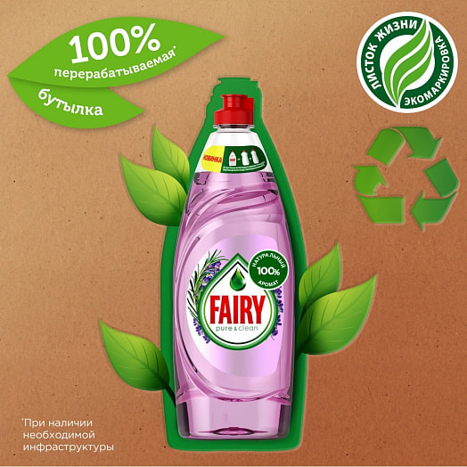 Средство для мытья посуды Pure Clean пауч лаванда и розмарин PG Россия PG