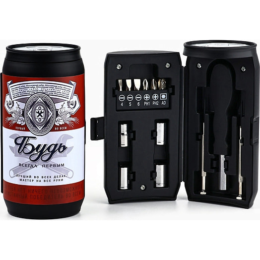 Набор инструментов в банке Будь всегда первым (13пр) арт.4460206 Китай Сима-ленд