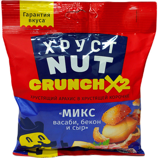 Арахис в корочке ХрусNUT Микс (васаби, бекон, сыр) 110г Уральский лидер плюс Россия