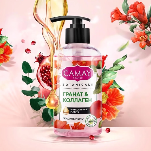 Жидкое мыло 280мл botanicals цветы граната Unilever Россия CAMAY